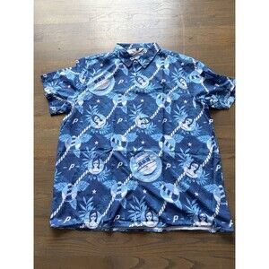 Progressive Blue Hawaiian Button Up Size XL